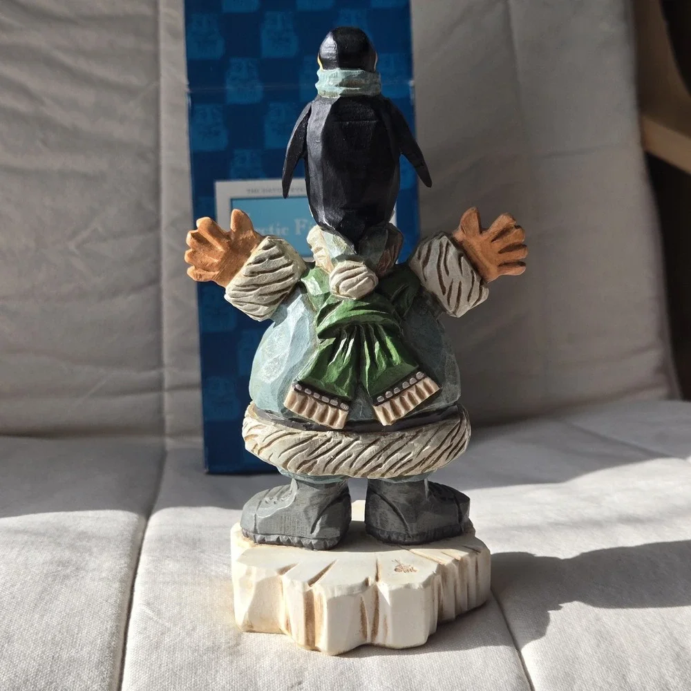 Vintage David Frykman Arctic Fisherman Penguin Figurine. Read